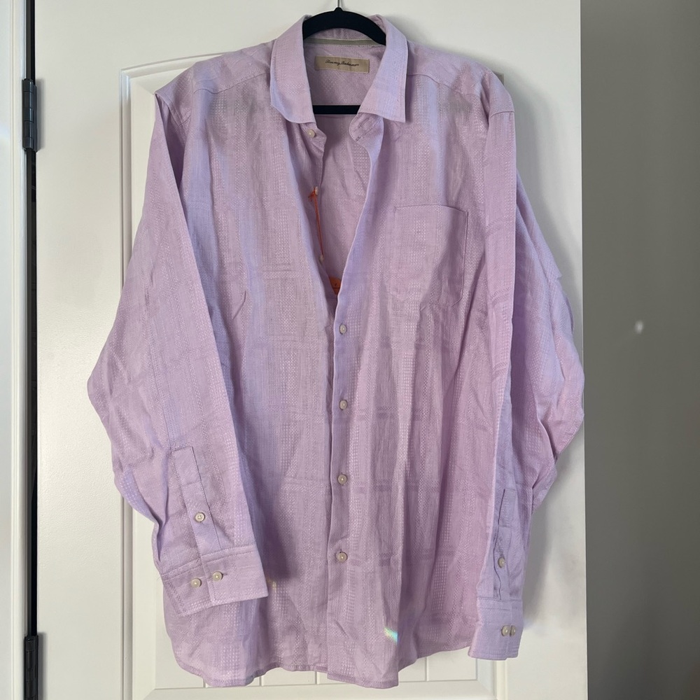 Tommy Bahama Purple Linen ButtonUp Mens Shirt
